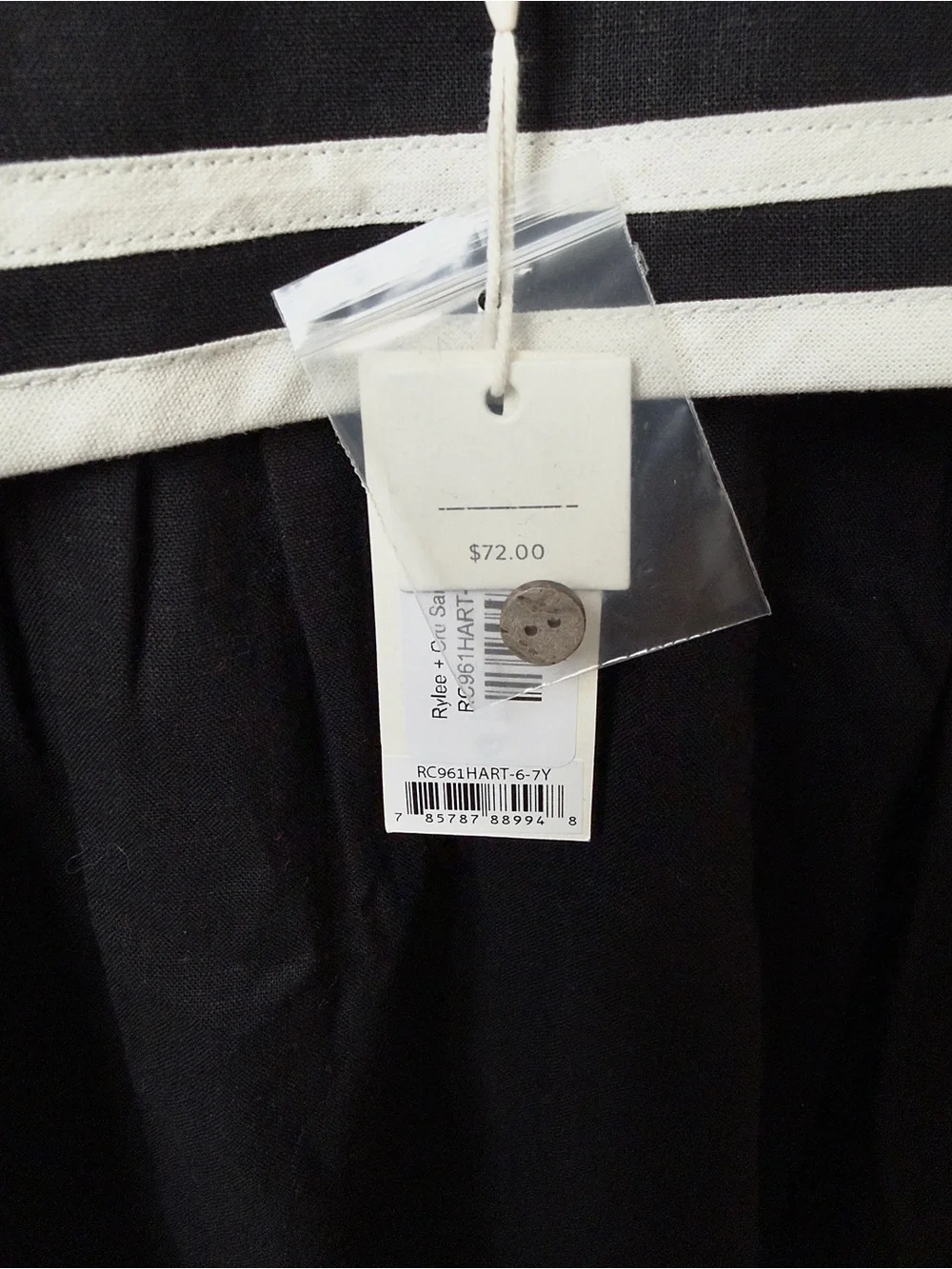 Rylee + Cru Black Sailor Dress with White Trim